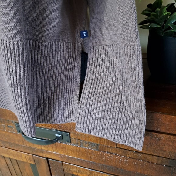 ❤️Gap Turtleneck Sweater Women's Small Brown Split Hem Chunky Knit Ribbed NWT - Picture 10 of 12